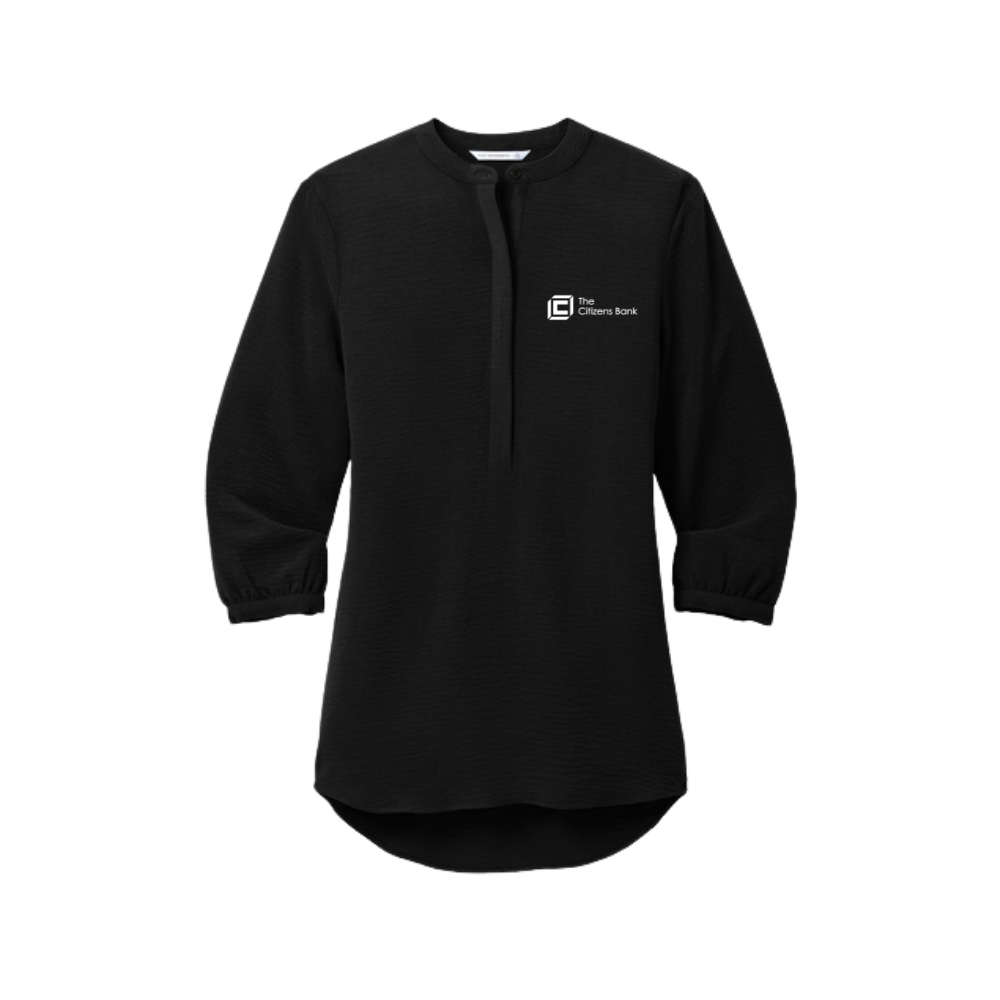 Women's 3/4-Sleeve Textured Crepe Tunic