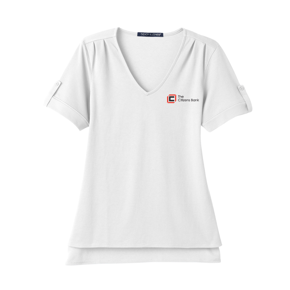 Devon & Jones CrownLux Performance® Ladies' Plaited Rolled-Sleeve Top