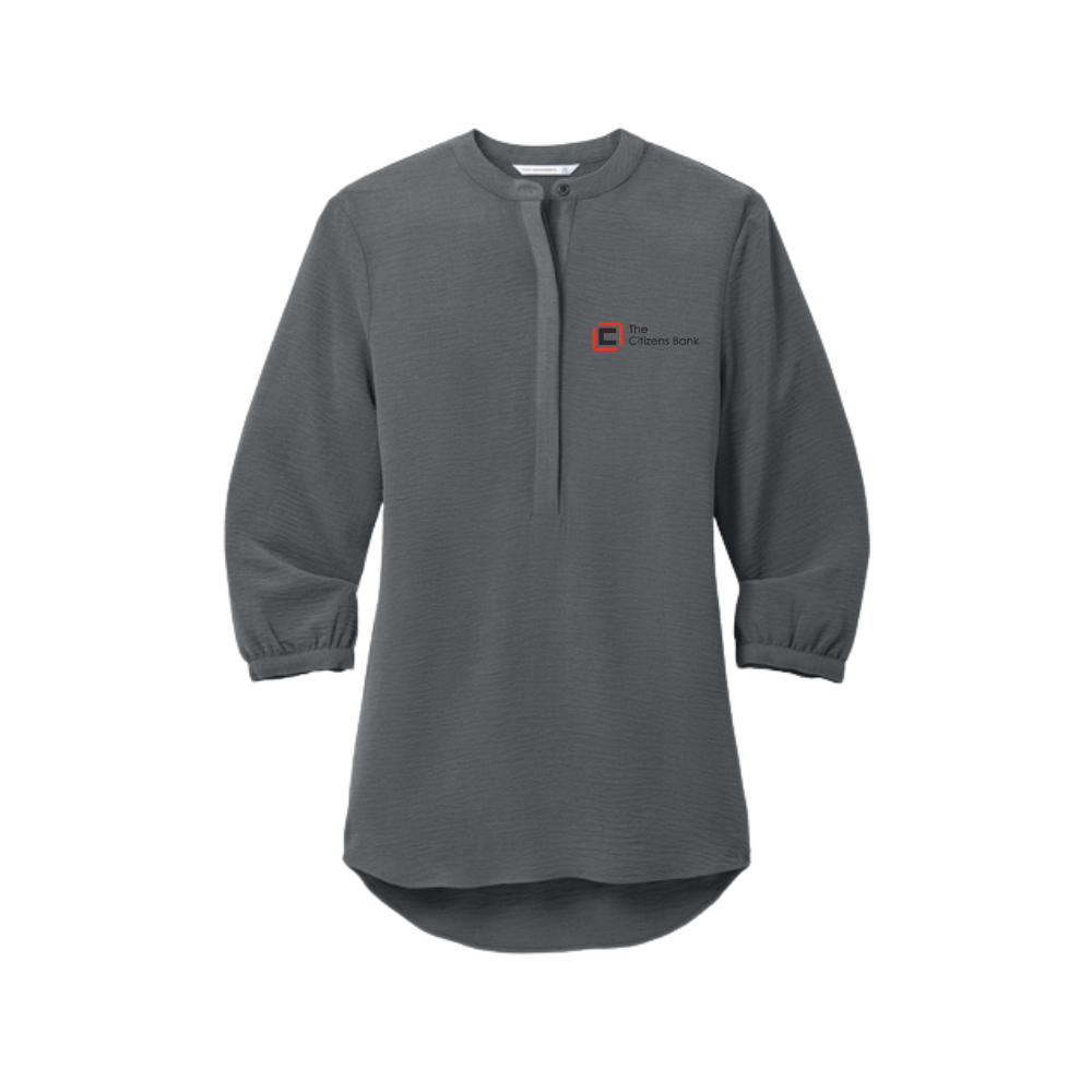 Women's 3/4-Sleeve Textured Crepe Tunic