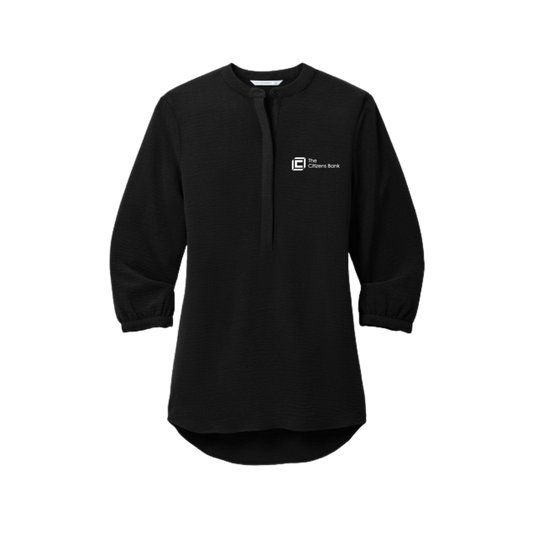 Women's 3/4-Sleeve Textured Crepe Tunic